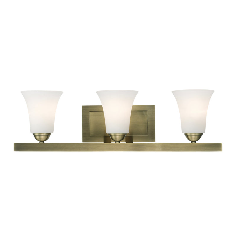 Ridgedale 3-Light 25.25" Bath Vanity Light in Antique Brass