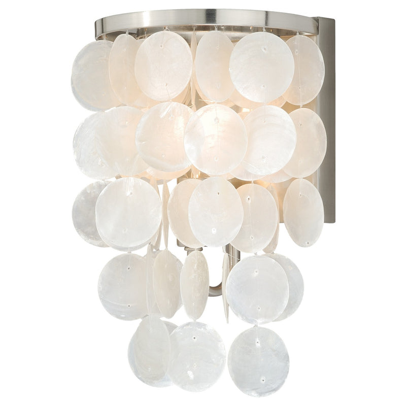 Elsa Capiz Shell 1-Light Vanity in Satin Nickel