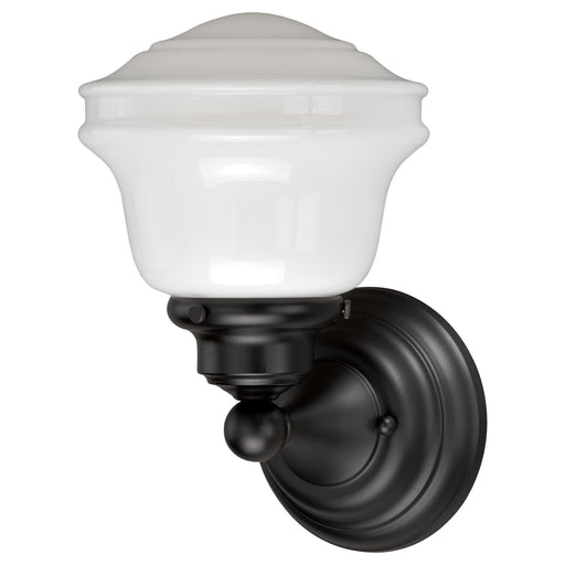 Huntley 1-Light Vanity in Oil Rubbed Bronze with Milk Glass