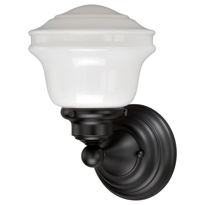 Huntley 1-Light Vanity in Oil Rubbed Bronze with Milk Glass