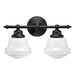 Huntley 2-Light Vanity in Oil Rubbed Bronze with Milk Glass