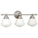 Huntley 3-Light Vanity in Satin Nickel with Milk Glass