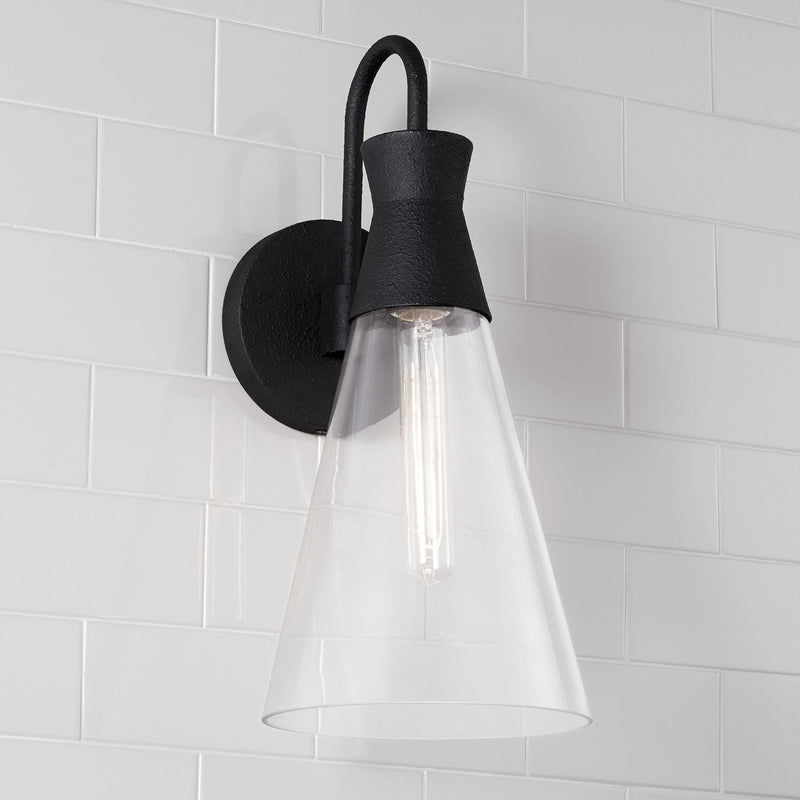 Paloma Bath Sconce in Textured Black