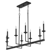 Eldorado 8 Light Linear Chandelier in Matte Black
