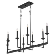 Eldorado 8 Light Linear Chandelier in Matte Black