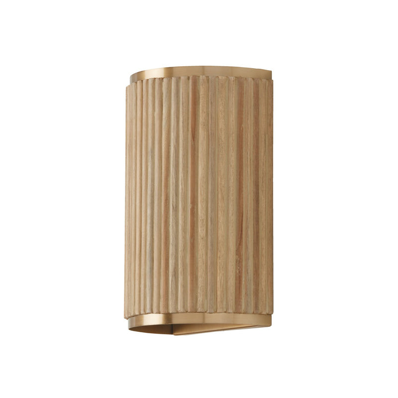 Donovan 2-Light Wall Sconce in White Wash and Matte Brass