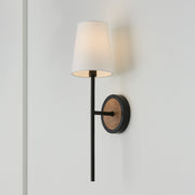 Jonah Wall Sconce in Light Wood and Matte Black