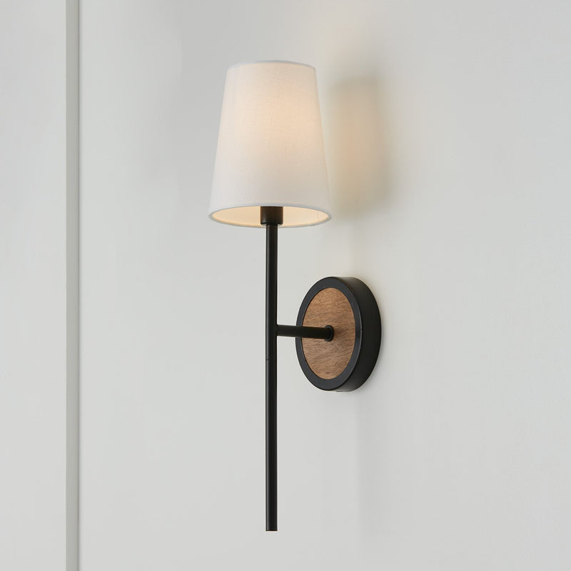 Jonah Wall Sconce in Light Wood and Matte Black