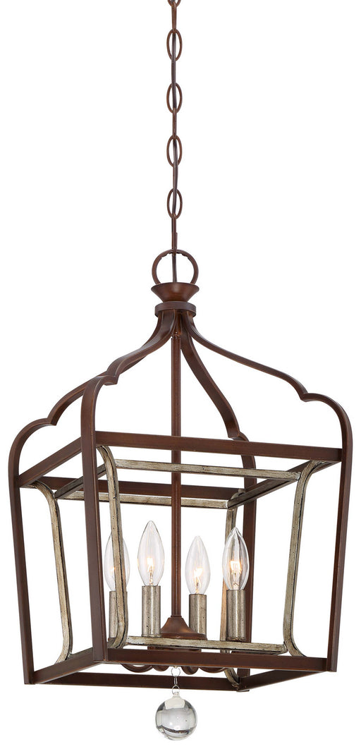 Astrapia 4-Light Pendant in Dark Rubbed Sienna with Aged Silver - Lamps Expo