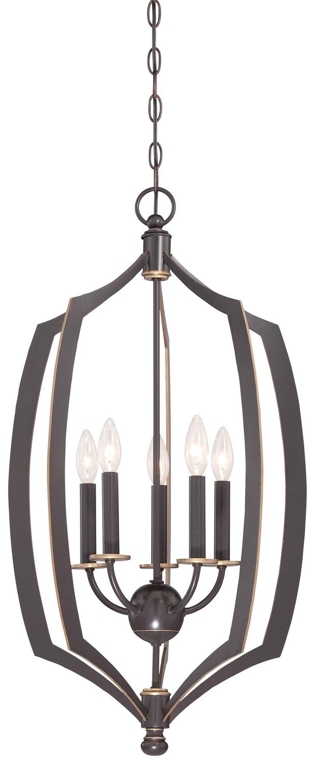 Middletown 5-Light 17" Chandelier in Downton Bronze w/Gold Highlights