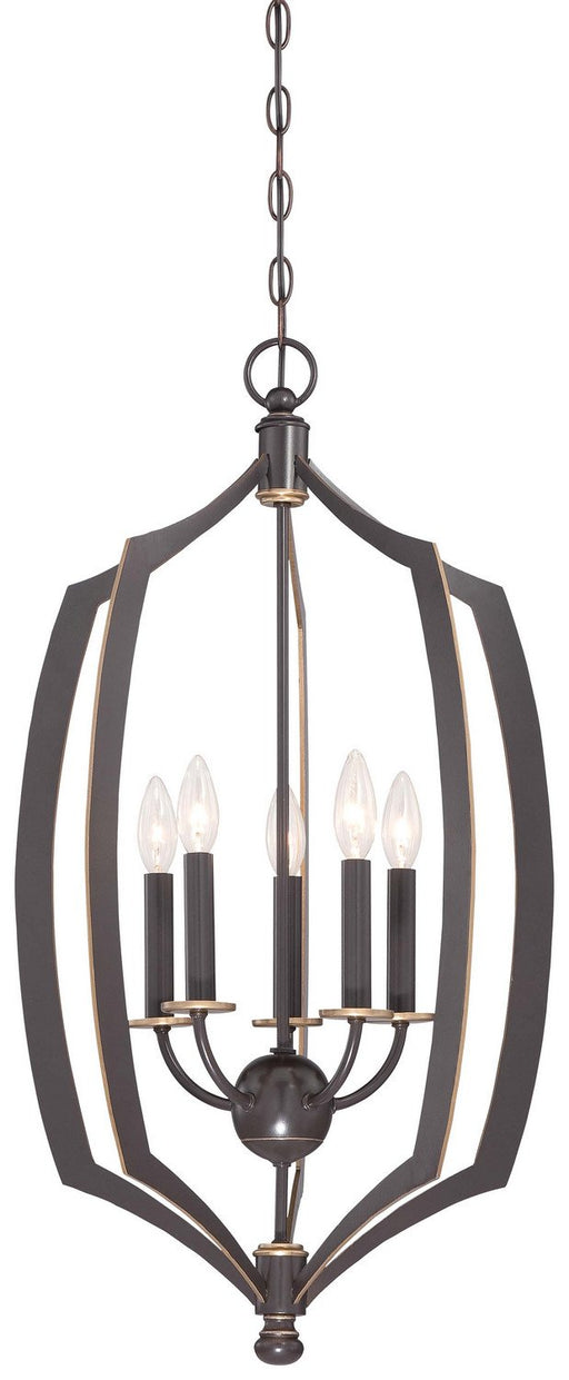 Middletown 5-Light 17" Chandelier in Downton Bronze w/Gold Highlights