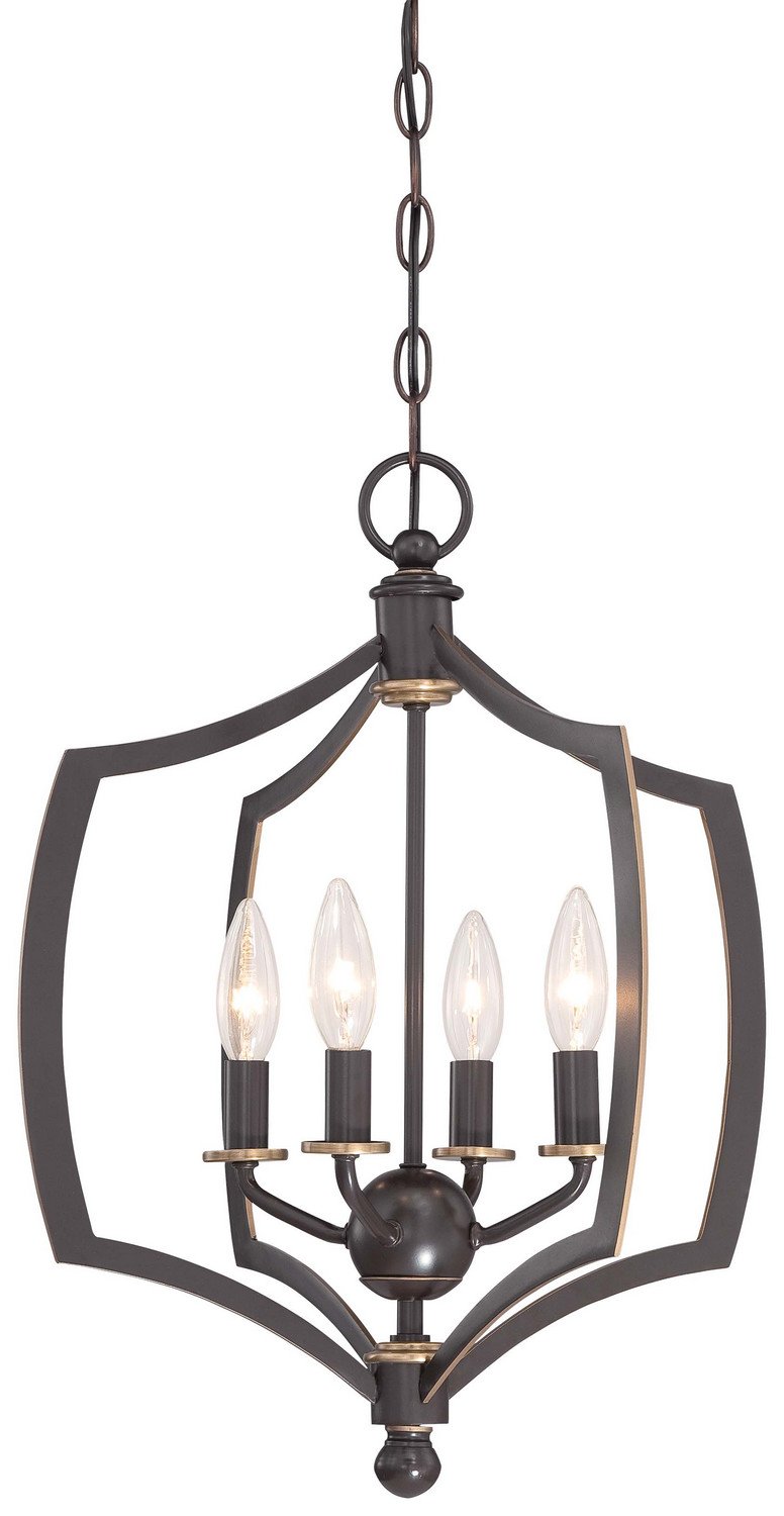 Middletown 4-Light Chandelier in Downton Bronze w/Gold Highlights