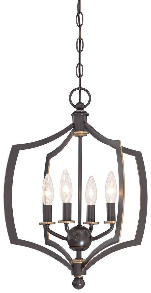 Middletown 4-Light Chandelier in Downton Bronze w/Gold Highlights