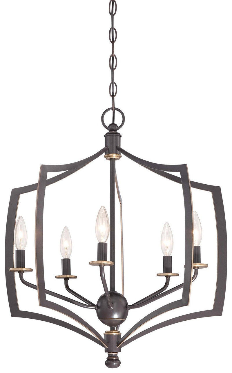 Middletown 5-Light 23" Chandelier in Downton Bronze w/Gold Highlights