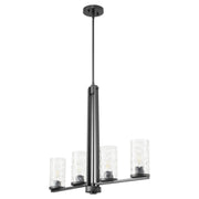 Steinway 4 Light Linear Chandelier in Matte Black