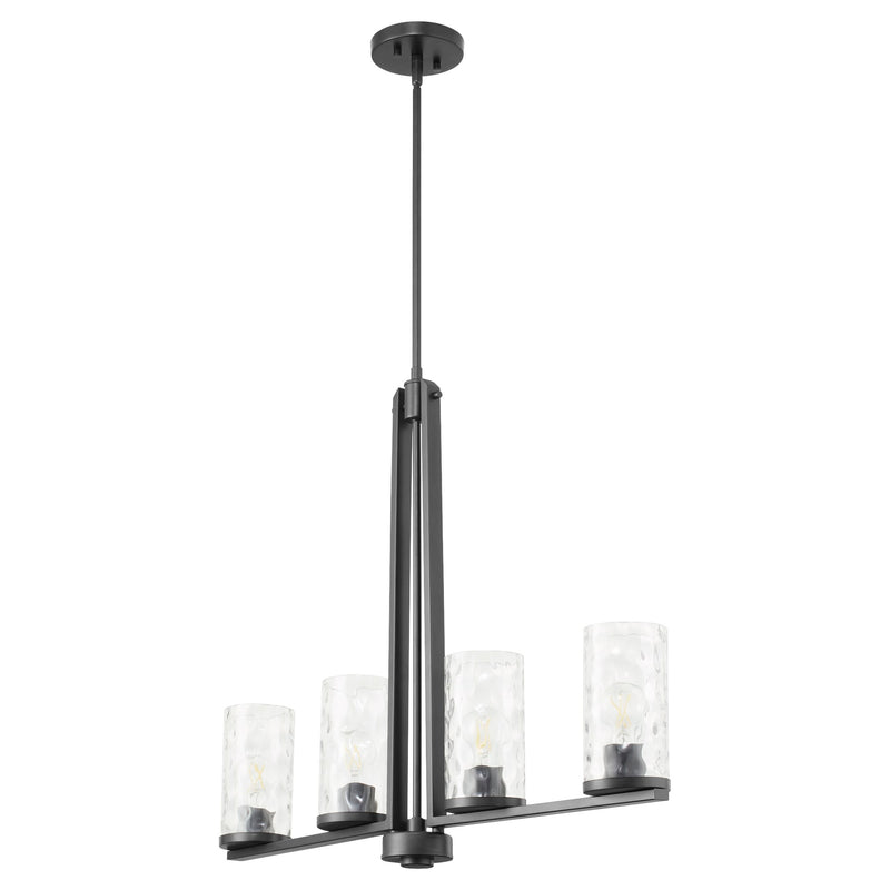 Steinway 4 Light Linear Chandelier in Matte Black