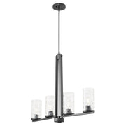 Steinway 4 Light Linear Chandelier in Matte Black