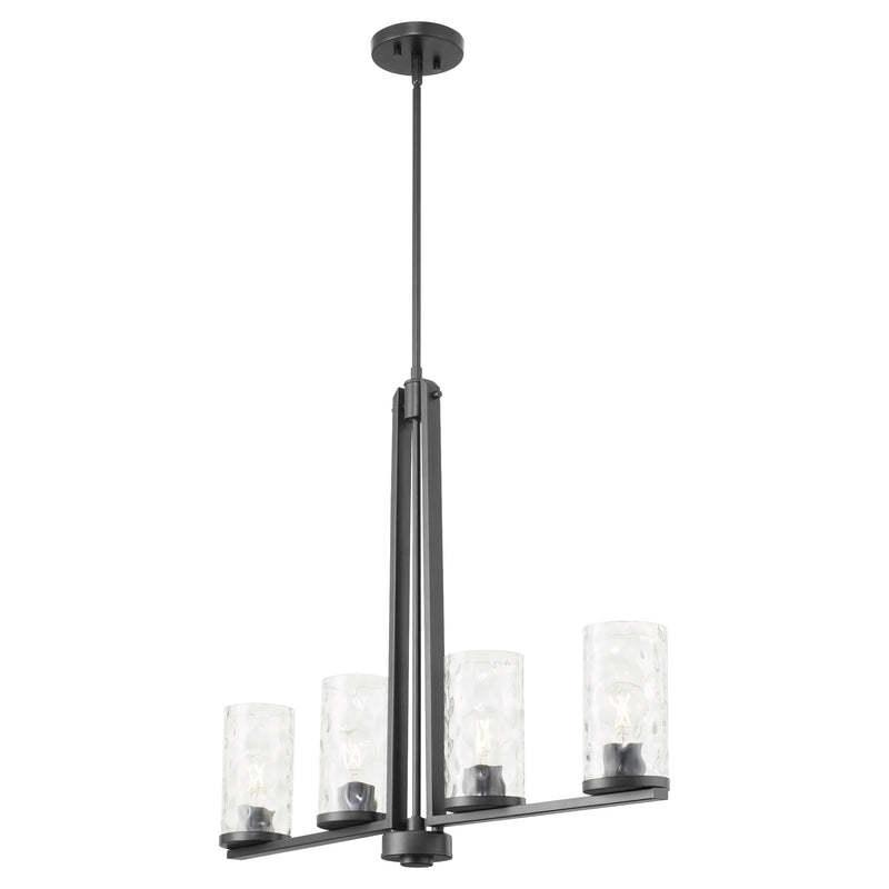 Steinway 4 Light Linear Chandelier in Matte Black
