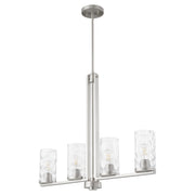 Steinway 4 Light Linear Chandelier in Satin Nickel
