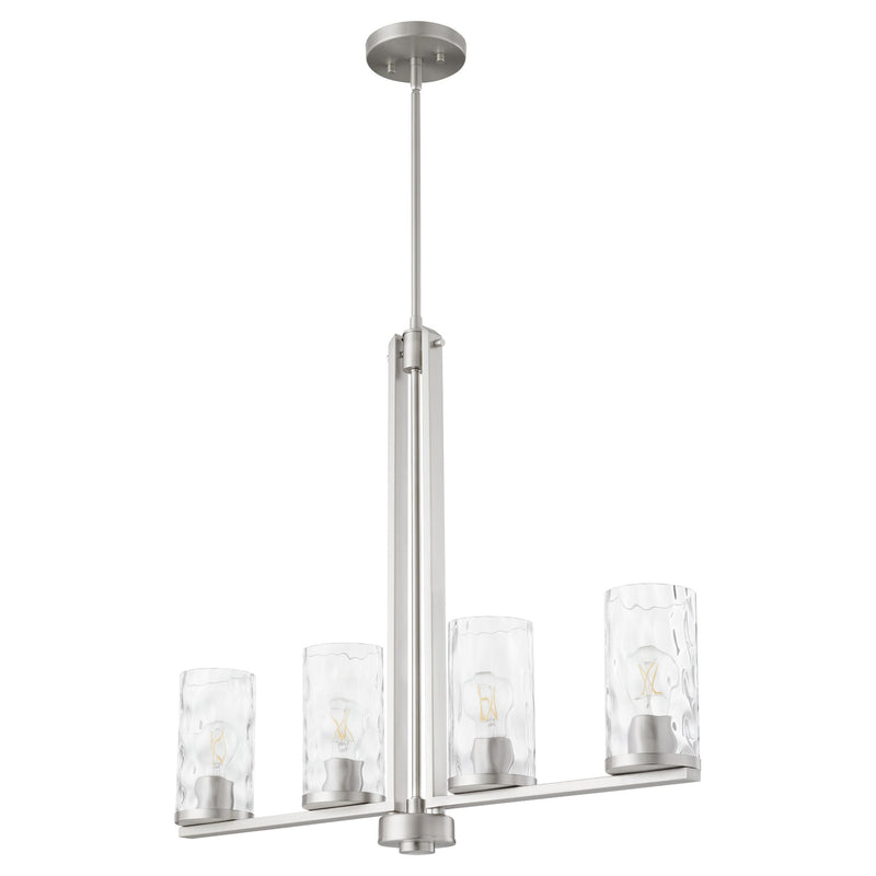 Steinway 4 Light Linear Chandelier in Satin Nickel
