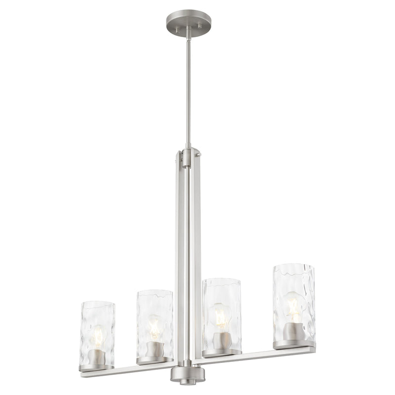 Steinway 4 Light Linear Chandelier in Satin Nickel