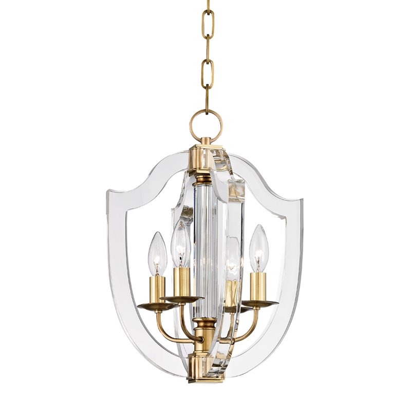 Arietta 4-Light 12" Chandelier in Aged Brass