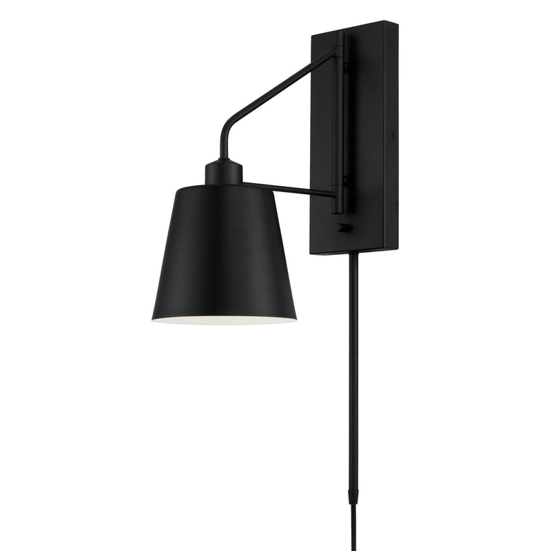 Alden Swing Arm Wall Lamp in Matte Black