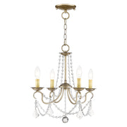 Pennington 4-Light Convertible Chandelier / Semi-Flush Mount in Hand Applied Antique Silver Leaf