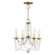 Pennington 4-Light Convertible Chandelier / Semi-Flush Mount in Hand Applied Antique Silver Leaf