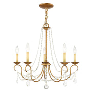 Pennington 5-Light Chandelier in Hand Applied Antique Gold Leaf