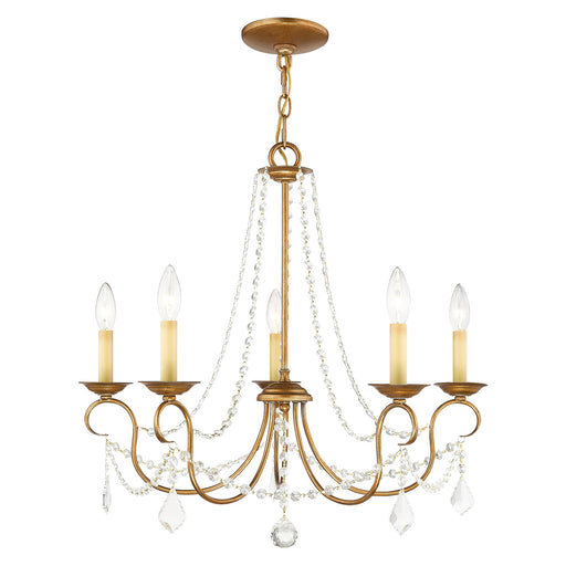 Pennington 5-Light Chandelier in Hand Applied Antique Gold Leaf
