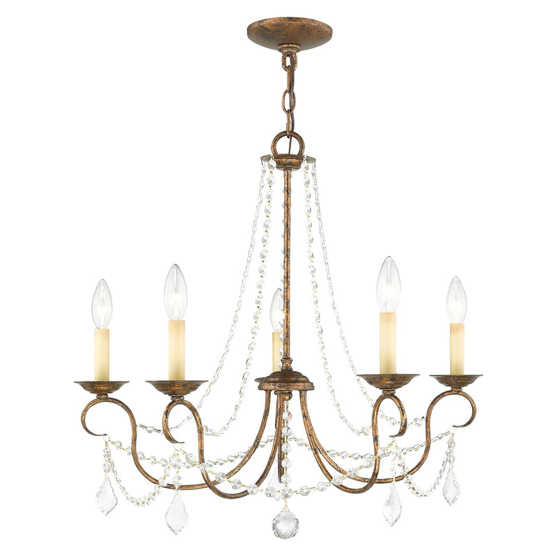 Pennington 5-Light Chandelier in Hand Applied Venetian Golden Bronze