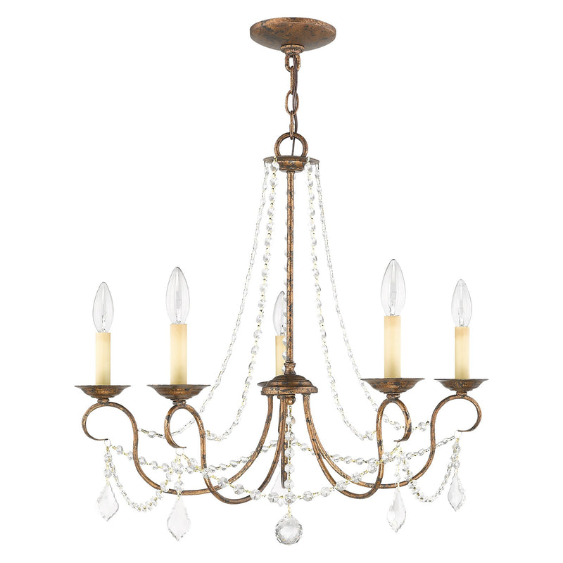 Pennington 5-Light Chandelier in Hand Applied Venetian Golden Bronze