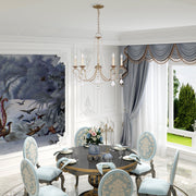 Pennington 5-Light Chandelier in Hand Applied Antique Silver Leaf