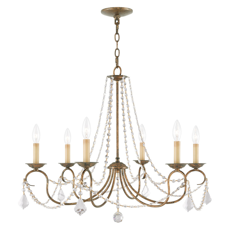 Pennington 6-Light Chandelier in Hand Applied Venetian Golden Bronze