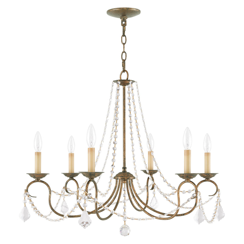 Pennington 6-Light Chandelier in Hand Applied Venetian Golden Bronze