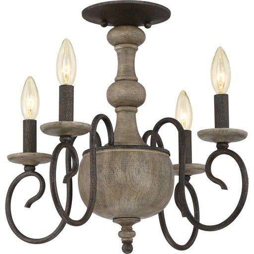 Castile 4-Light Semi-Flush Mount in Rustic Black