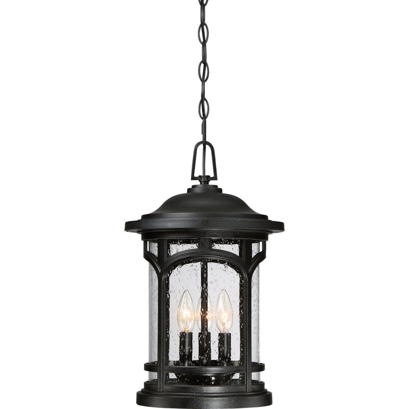 Marblehead 3-Light Outdoor Lantern Pendant in Mystic Black