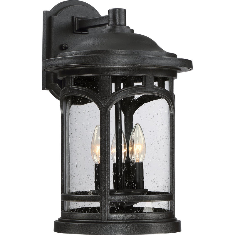 Marblehead Large 3-Light Outdoor Wall Lantern in Mystic Black