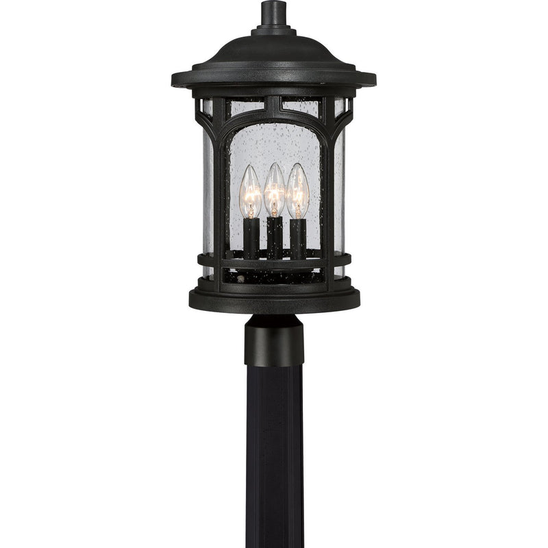 Marblehead 3-Light Outdoor Post Lantern in Mystic Black