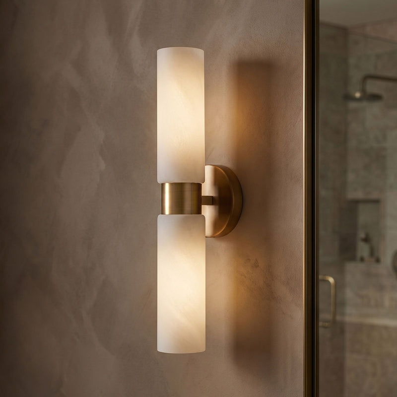 Alyssa 2-Light Wall Sconce in Aged Brass