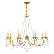 Pennington 8-Light Chandelier in Hand Applied Antique Gold Leaf