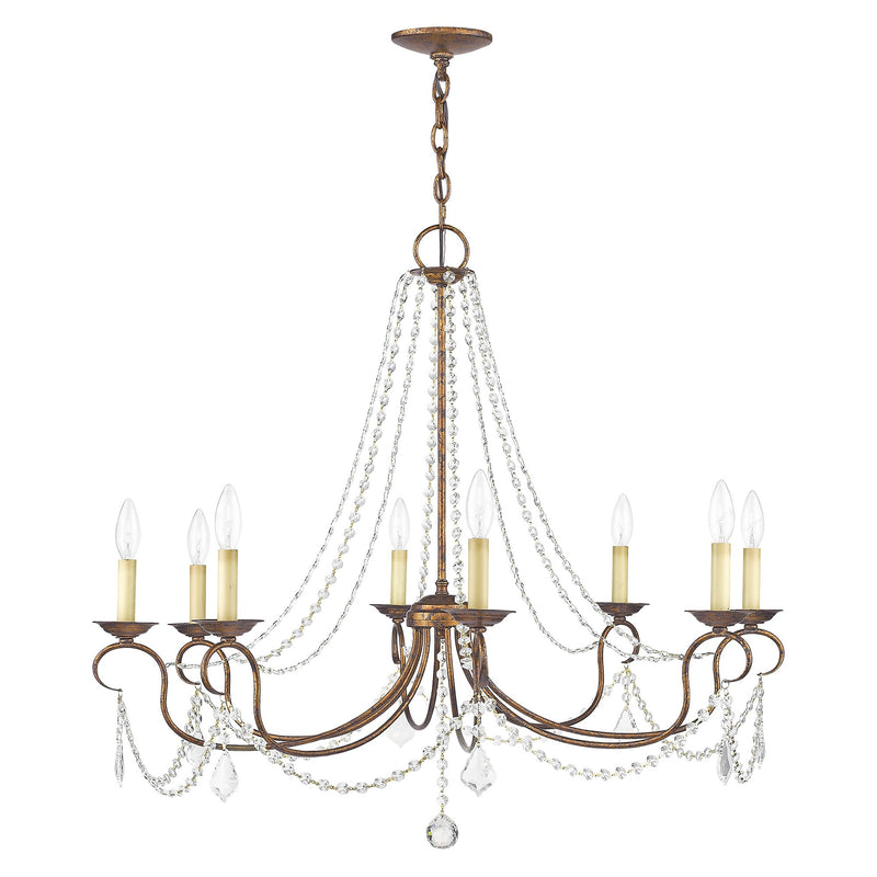 Pennington 8-Light Chandelier in Hand Applied Venetian Golden Bronze