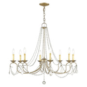 Pennington 8-Light Chandelier in Hand Applied Antique Silver Leaf