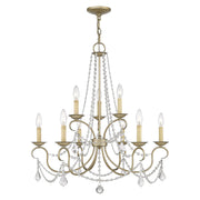 Pennington 9-Light Chandelier in Hand Applied Antique Silver Leaf