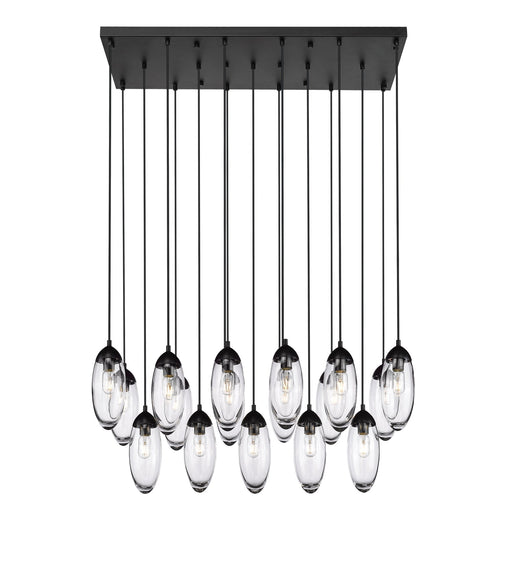 Arden 17 Light 42" Linear Pendant in Matte Black