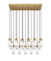 Arden 17 Light 42" Linear Pendant in Rubbed Brass