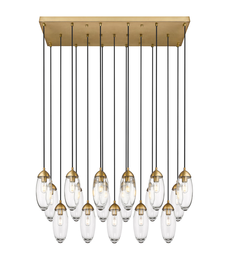 Arden 17 Light 42" Linear Pendant in Rubbed Brass