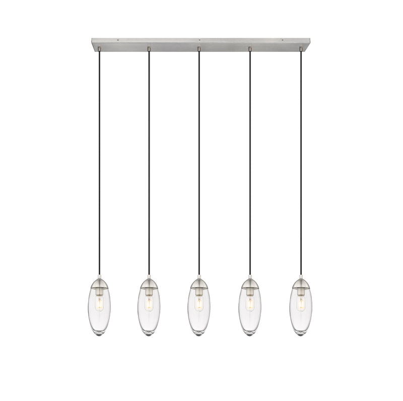 Arden 5 Light 42" Linear Pendant in Brushed Nickel