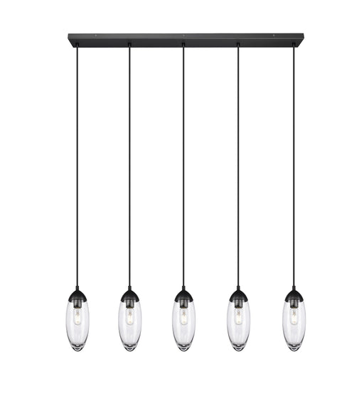 Arden 5 Light 42" Linear Pendant in Matte Black